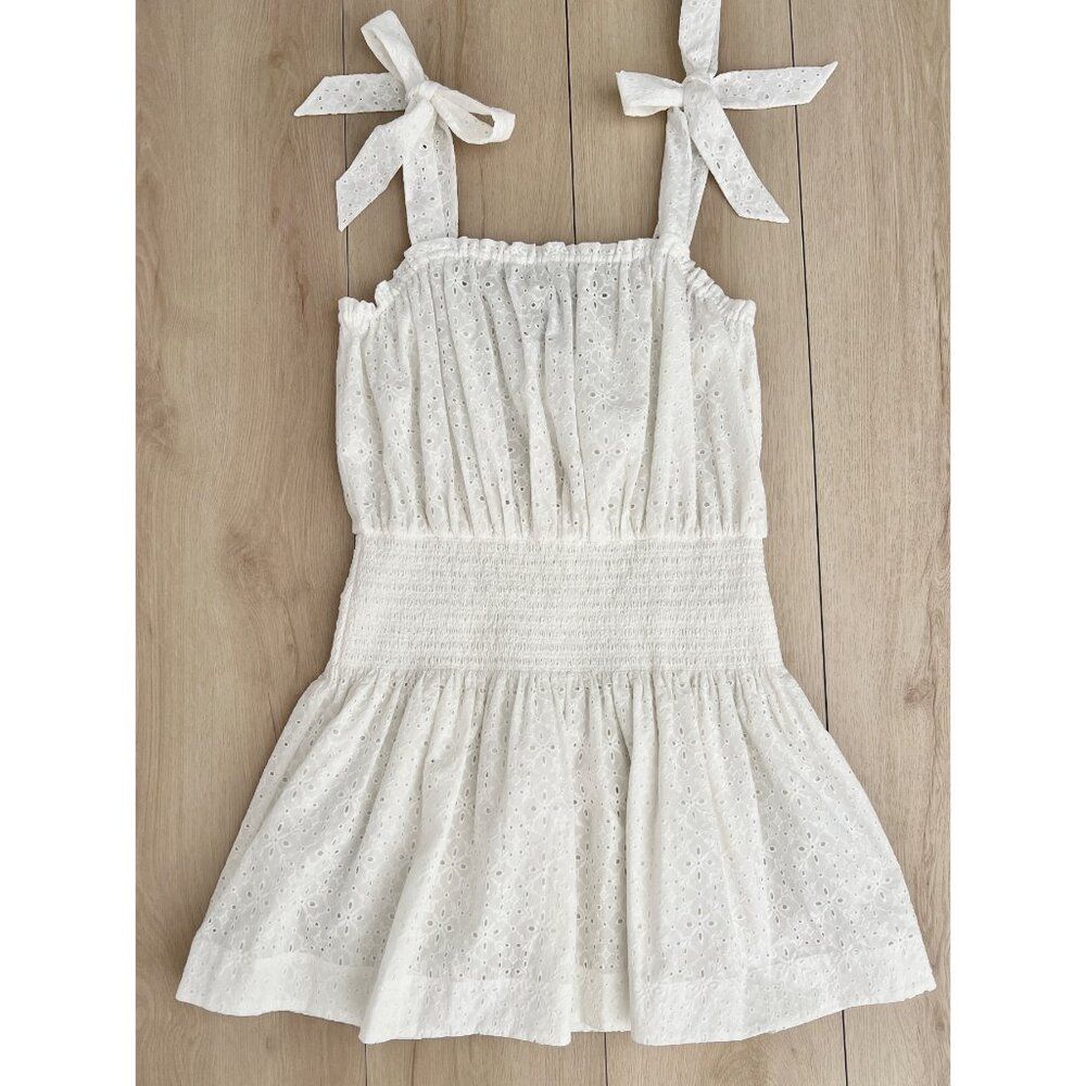 NWT Ramy Brook 100% Cotton Laurel White Eyelet Embroidered Retro Mini Dress XL - Picture 11 of 13